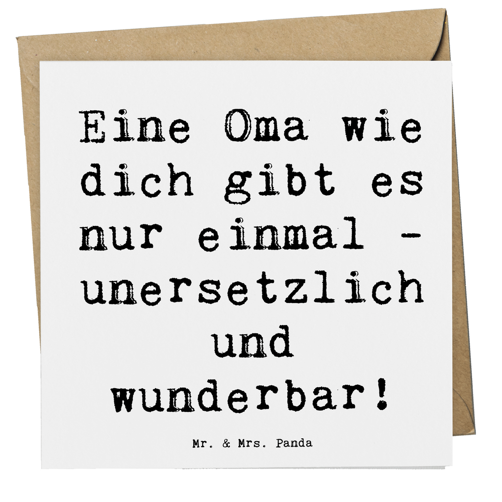 Deluxe Karte Eine Oma wie dich gibt es nur einmal - unersetzlich und wunderbar! Karte, Grußkarte, Klappkarte, Einladungskarte, Glückwunschkarte, Hochzeitskarte, Geburtstagskarte, Hochwertige Grußkarte, Hochwertige Klappkarte