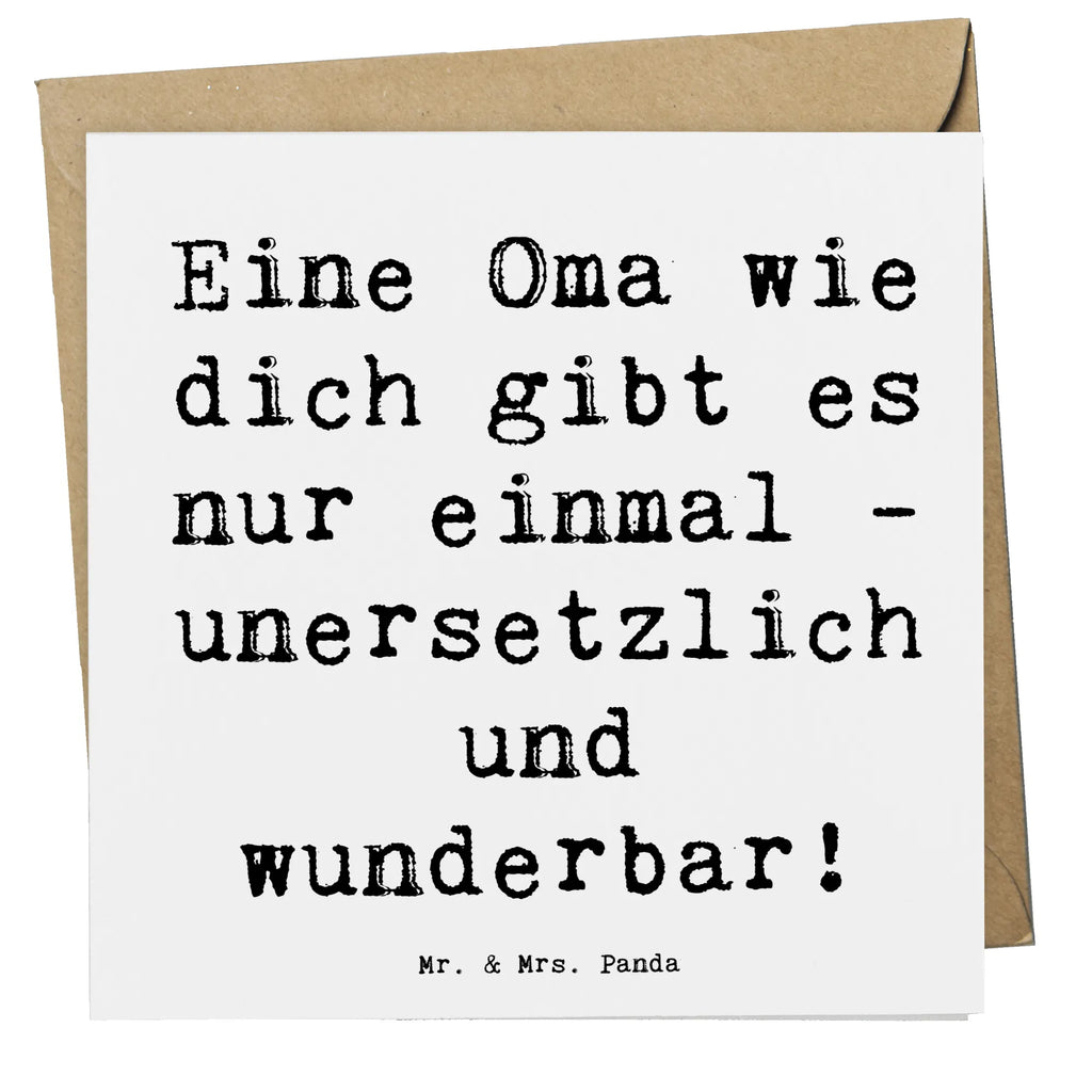 Deluxe Karte Eine Oma wie dich gibt es nur einmal - unersetzlich und wunderbar! Karte, Grußkarte, Klappkarte, Einladungskarte, Glückwunschkarte, Hochzeitskarte, Geburtstagskarte, Hochwertige Grußkarte, Hochwertige Klappkarte