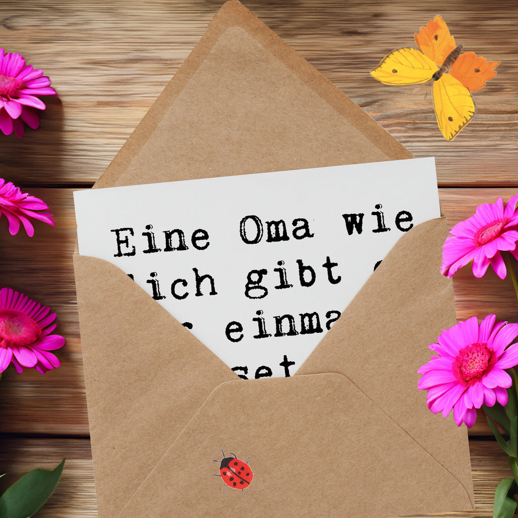 Deluxe Karte Eine Oma wie dich gibt es nur einmal - unersetzlich und wunderbar! Karte, Grußkarte, Klappkarte, Einladungskarte, Glückwunschkarte, Hochzeitskarte, Geburtstagskarte, Hochwertige Grußkarte, Hochwertige Klappkarte