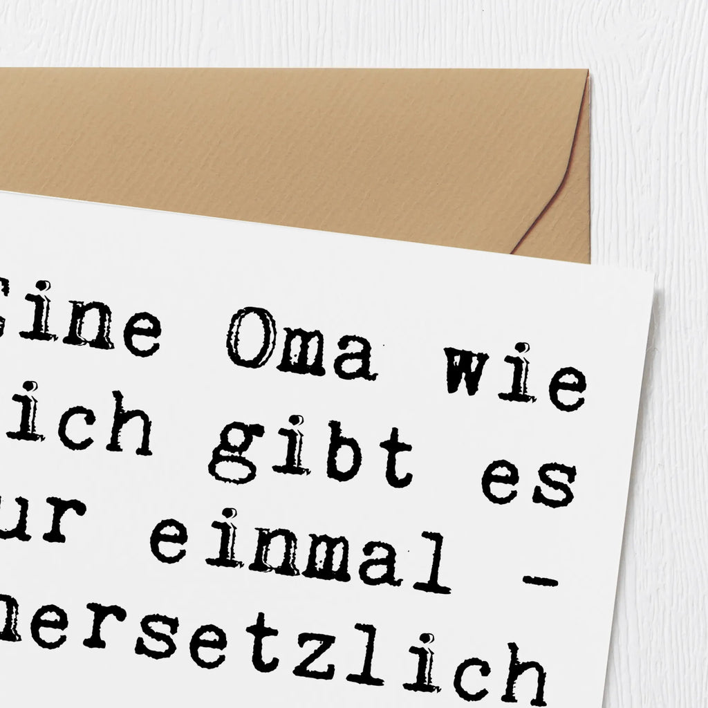 Deluxe Karte Eine Oma wie dich gibt es nur einmal - unersetzlich und wunderbar! Karte, Grußkarte, Klappkarte, Einladungskarte, Glückwunschkarte, Hochzeitskarte, Geburtstagskarte, Hochwertige Grußkarte, Hochwertige Klappkarte