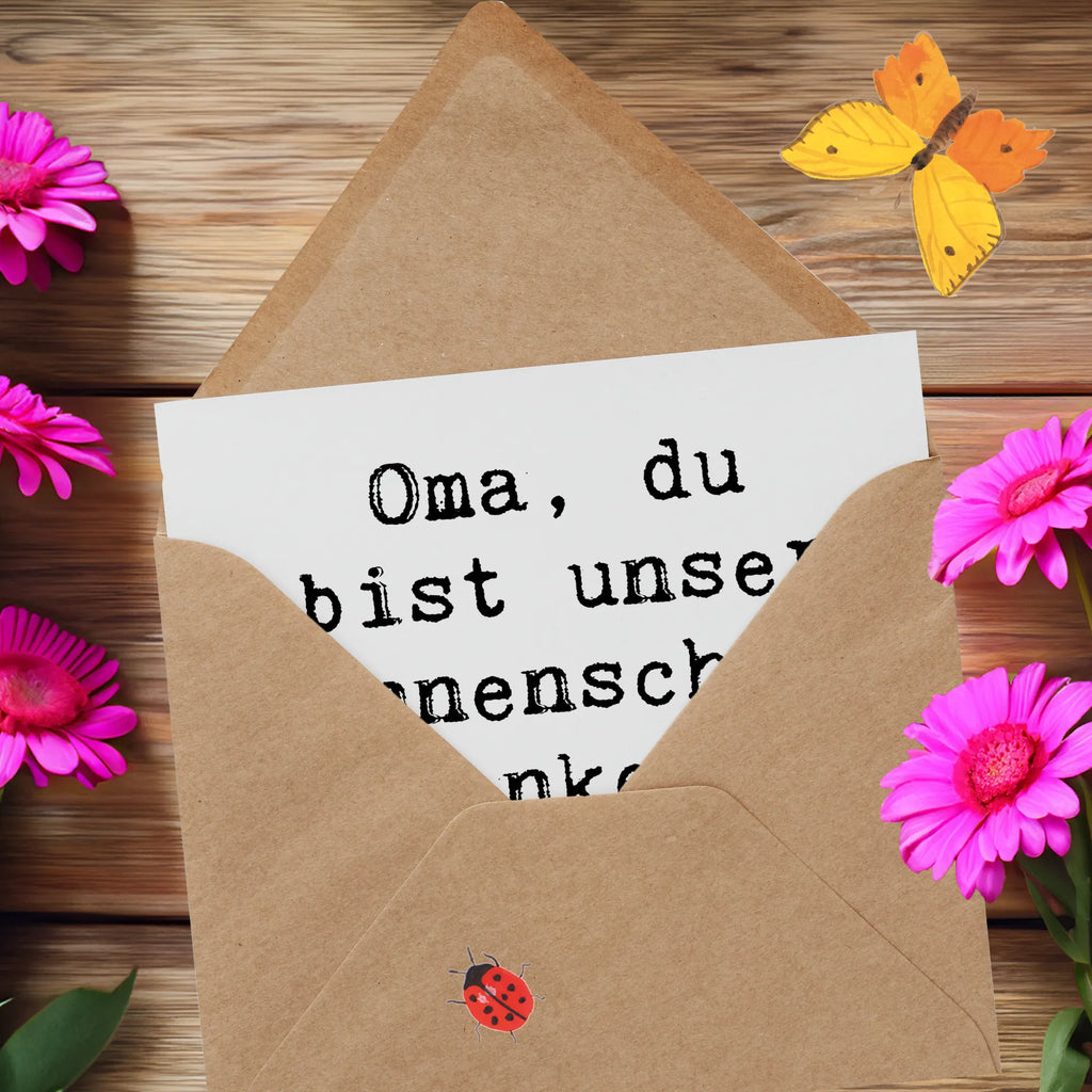 Deluxe Karte Spruch Oma Sonnenschein Karte, Grußkarte, Klappkarte, Einladungskarte, Glückwunschkarte, Hochzeitskarte, Geburtstagskarte, Hochwertige Grußkarte, Hochwertige Klappkarte