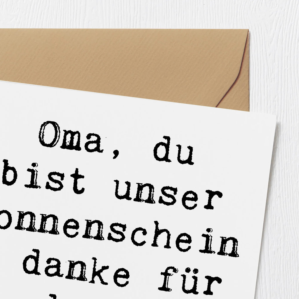 Deluxe Karte Spruch Oma Sonnenschein Karte, Grußkarte, Klappkarte, Einladungskarte, Glückwunschkarte, Hochzeitskarte, Geburtstagskarte, Hochwertige Grußkarte, Hochwertige Klappkarte