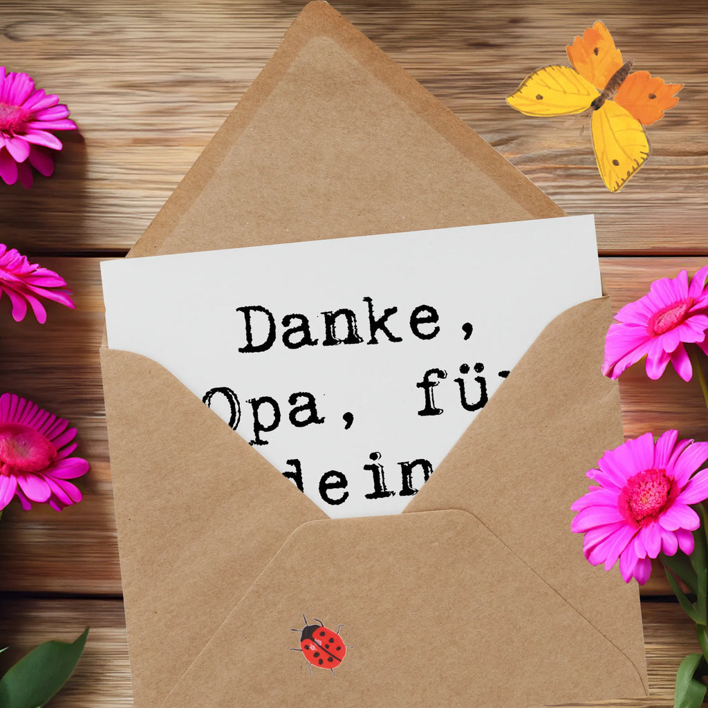 Deluxe Karte Danke, Opa, für deine Weisheit und Liebe. Karte, Grußkarte, Klappkarte, Einladungskarte, Glückwunschkarte, Hochzeitskarte, Geburtstagskarte, Hochwertige Grußkarte, Hochwertige Klappkarte