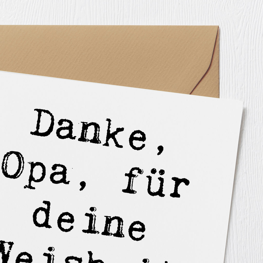 Deluxe Karte Danke, Opa, für deine Weisheit und Liebe. Karte, Grußkarte, Klappkarte, Einladungskarte, Glückwunschkarte, Hochzeitskarte, Geburtstagskarte, Hochwertige Grußkarte, Hochwertige Klappkarte