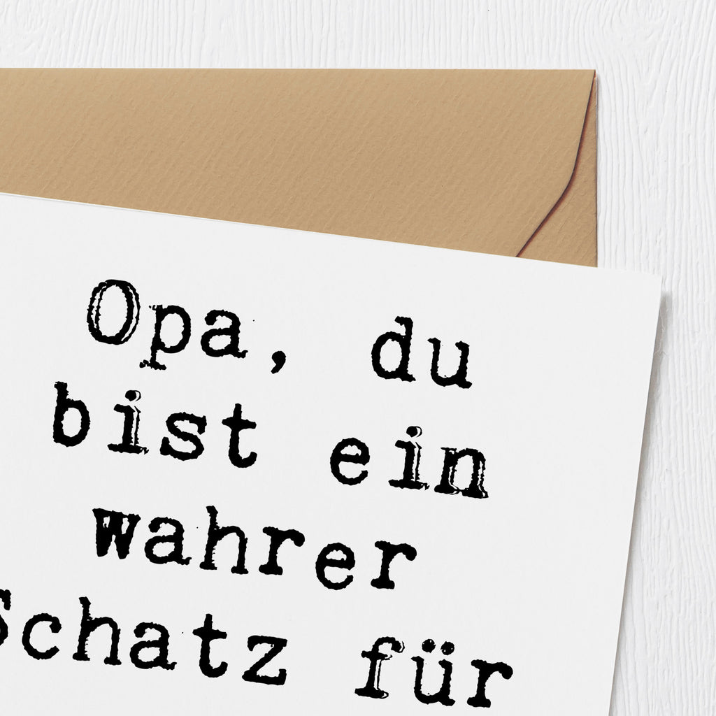 Deluxe Karte Opa, du bist ein wahrer Schatz für unsere Familie. Karte, Grußkarte, Klappkarte, Einladungskarte, Glückwunschkarte, Hochzeitskarte, Geburtstagskarte, Hochwertige Grußkarte, Hochwertige Klappkarte