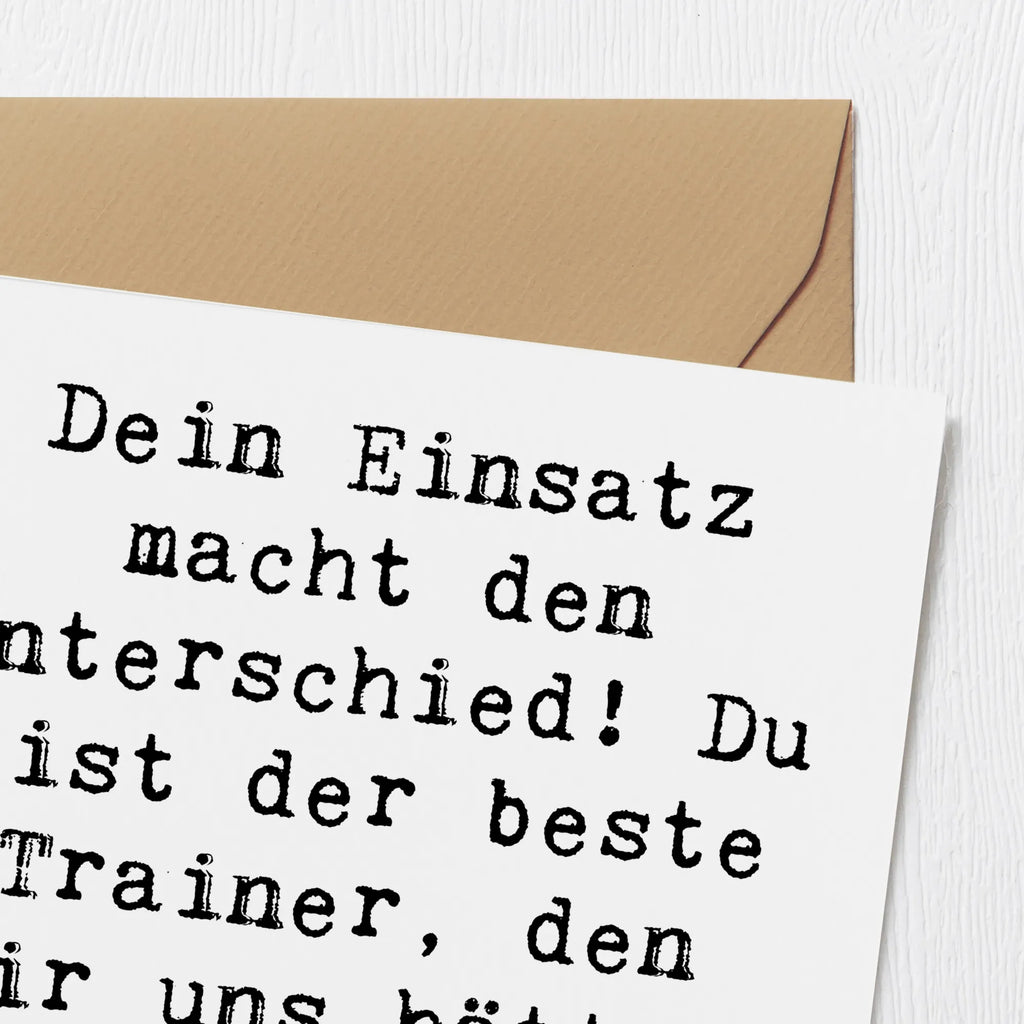 Deluxe Karte Dein Einsatz macht den Unterschied! Du bist der beste Trainer, den wir uns hätten wünschen können. Karte, Grußkarte, Klappkarte, Einladungskarte, Glückwunschkarte, Hochzeitskarte, Geburtstagskarte, Hochwertige Grußkarte, Hochwertige Klappkarte