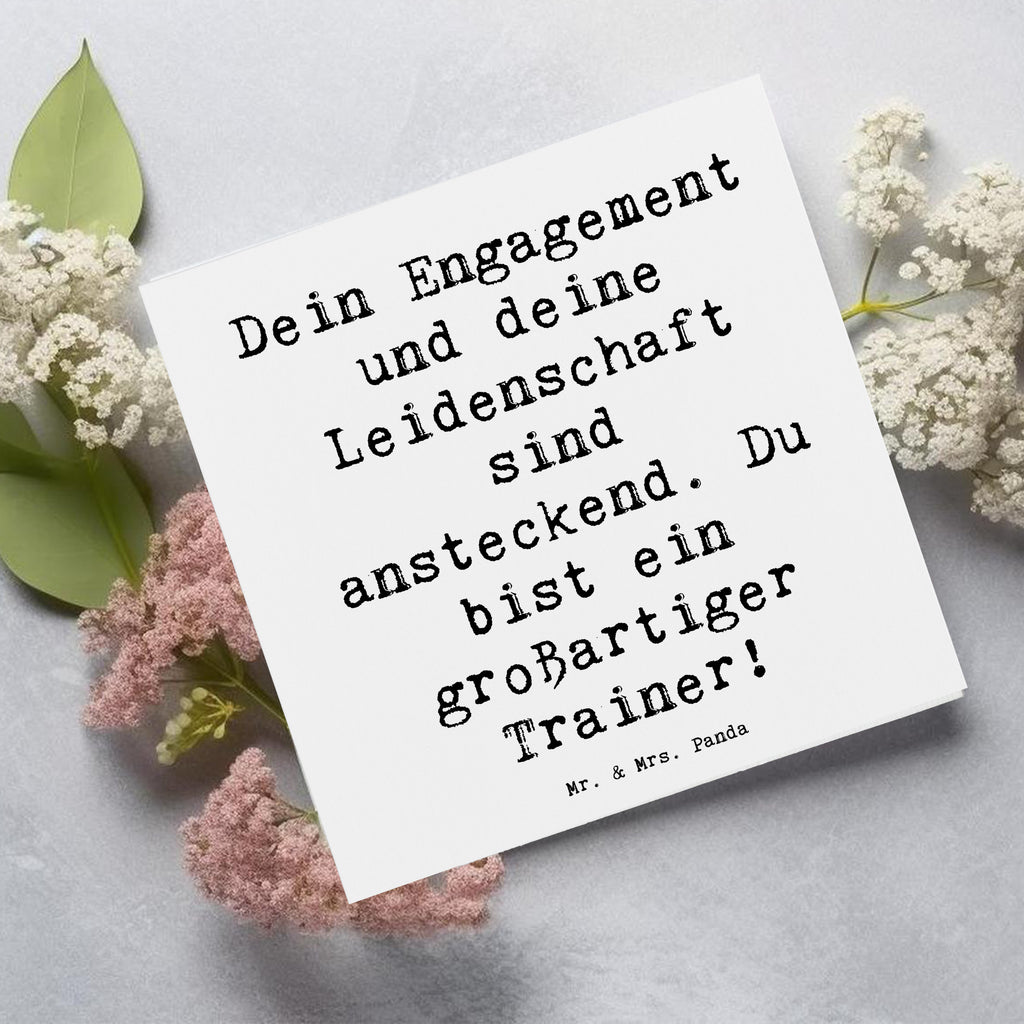 Deluxe Karte Dein Engagement und deine Leidenschaft sind ansteckend. Du bist ein großartiger Trainer! Karte, Grußkarte, Klappkarte, Einladungskarte, Glückwunschkarte, Hochzeitskarte, Geburtstagskarte, Hochwertige Grußkarte, Hochwertige Klappkarte