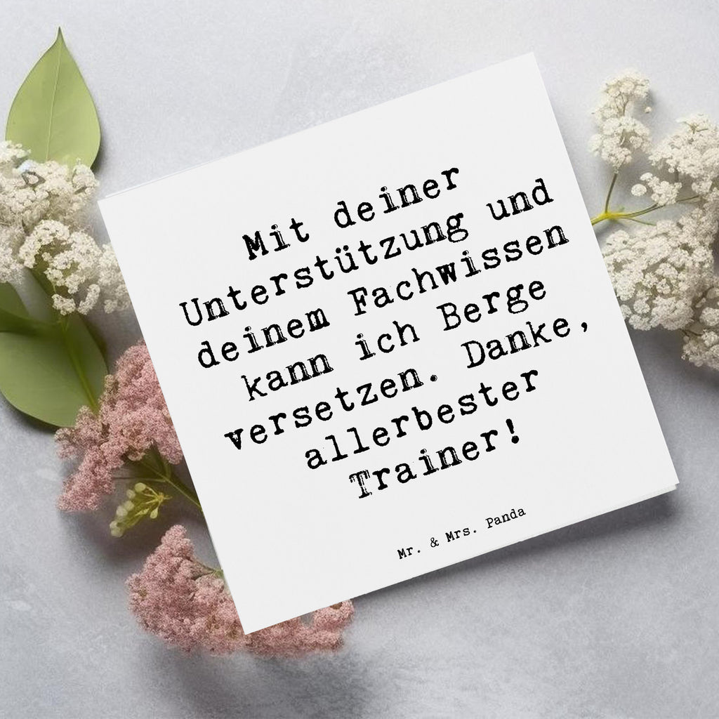 Deluxe Karte Mit deiner Unterstützung und deinem Fachwissen kann ich Berge versetzen. Danke, allerbester Trainer! Karte, Grußkarte, Klappkarte, Einladungskarte, Glückwunschkarte, Hochzeitskarte, Geburtstagskarte, Hochwertige Grußkarte, Hochwertige Klappkarte