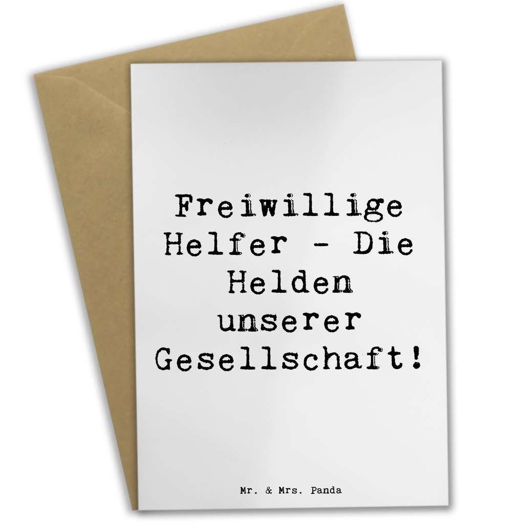 Grußkarte Freiwillige Helfer - Die Helden unserer Gesellschaft! Grußkarte, Klappkarte, Einladungskarte, Glückwunschkarte, Hochzeitskarte, Geburtstagskarte, Karte, Ansichtskarten