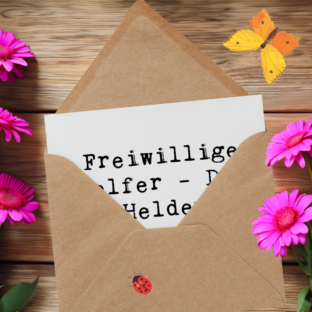 Deluxe Karte Spruch Freiwilliger Held Karte, Grußkarte, Klappkarte, Einladungskarte, Glückwunschkarte, Hochzeitskarte, Geburtstagskarte, Hochwertige Grußkarte, Hochwertige Klappkarte