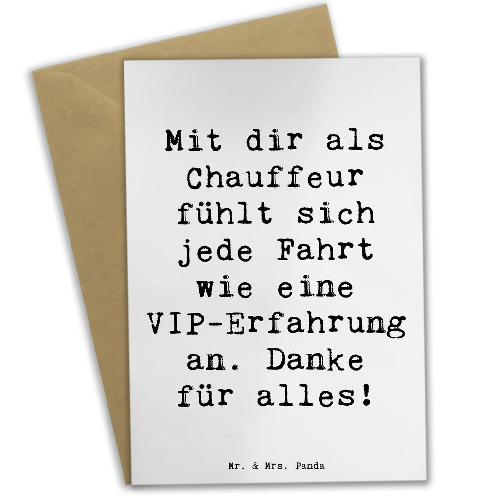 Grußkarte Spruch VIP Chauffeur Grußkarte, Klappkarte, Einladungskarte, Glückwunschkarte, Hochzeitskarte, Geburtstagskarte, Karte, Ansichtskarten