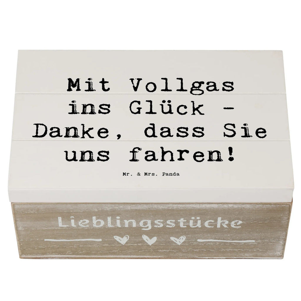 Holzkiste Mit Vollgas ins Glück - Danke, dass Sie uns fahren! Holzkiste, Kiste, Schatzkiste, Truhe, Schatulle, XXL, Erinnerungsbox, Erinnerungskiste, Dekokiste, Aufbewahrungsbox, Geschenkbox, Geschenkdose