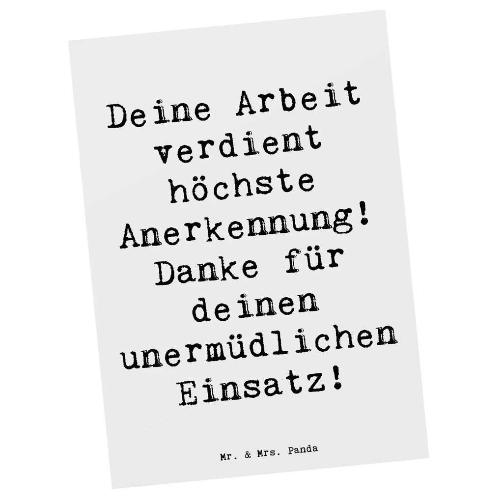 Postkarte Deine Arbeit verdient höchste Anerkennung! Danke für deinen unermüdlichen Einsatz! Postkarte, Karte, Geschenkkarte, Grußkarte, Einladung, Ansichtskarte, Geburtstagskarte, Einladungskarte, Dankeskarte, Ansichtskarten, Einladung Geburtstag, Einladungskarten Geburtstag