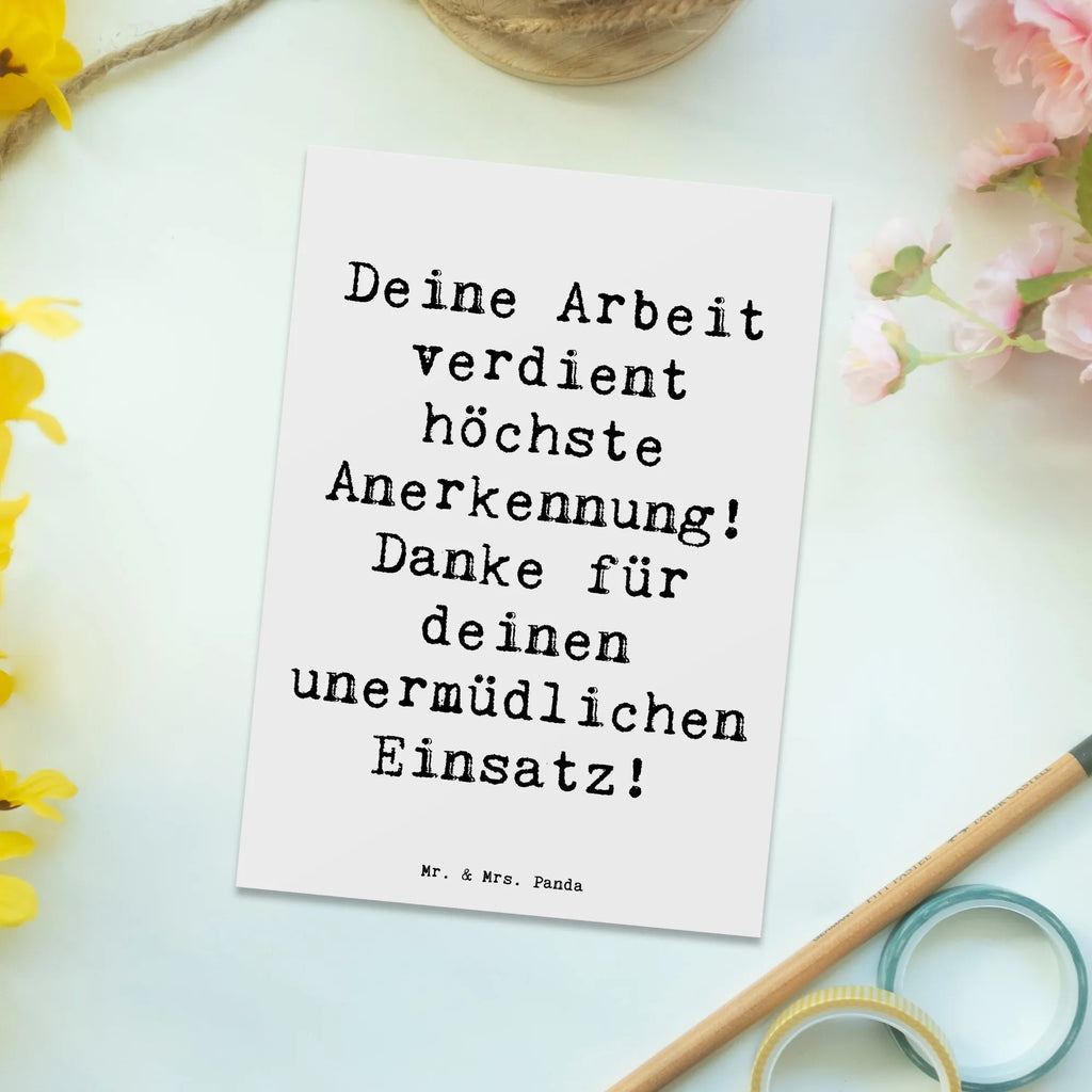 Postkarte Deine Arbeit verdient höchste Anerkennung! Danke für deinen unermüdlichen Einsatz! Postkarte, Karte, Geschenkkarte, Grußkarte, Einladung, Ansichtskarte, Geburtstagskarte, Einladungskarte, Dankeskarte, Ansichtskarten, Einladung Geburtstag, Einladungskarten Geburtstag