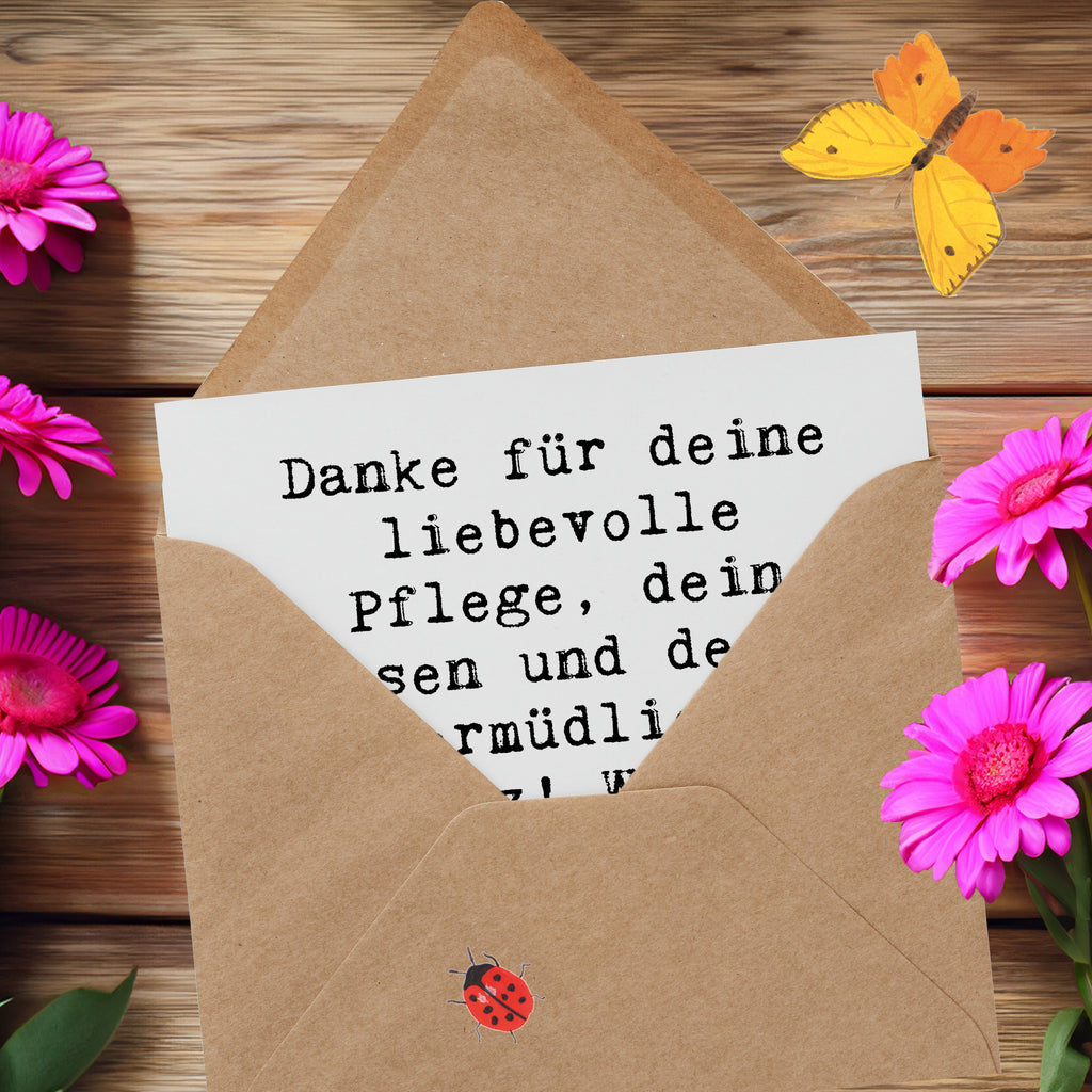 Deluxe Karte Spruch Dankbare Pflegekraft Karte, Grußkarte, Klappkarte, Einladungskarte, Glückwunschkarte, Hochzeitskarte, Geburtstagskarte, Hochwertige Grußkarte, Hochwertige Klappkarte