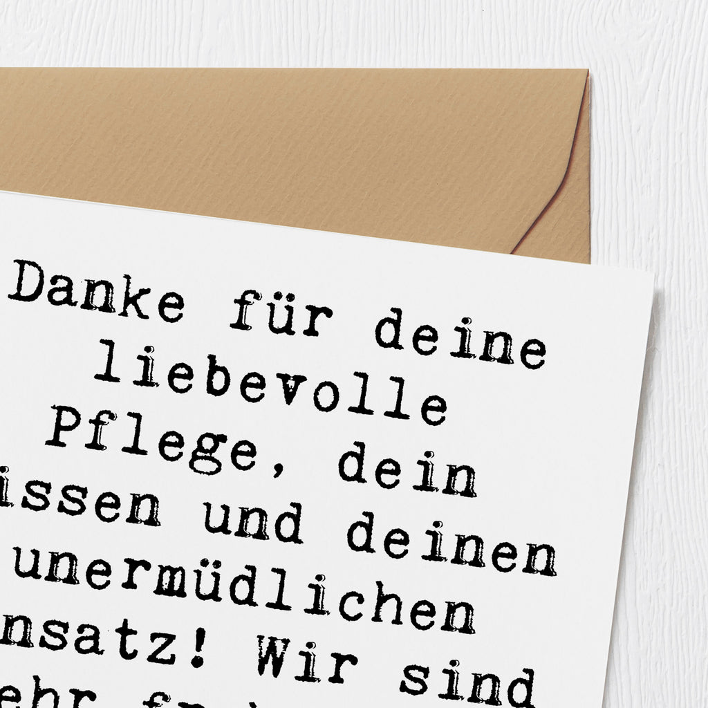 Deluxe Karte Spruch Dankbare Pflegekraft Karte, Grußkarte, Klappkarte, Einladungskarte, Glückwunschkarte, Hochzeitskarte, Geburtstagskarte, Hochwertige Grußkarte, Hochwertige Klappkarte