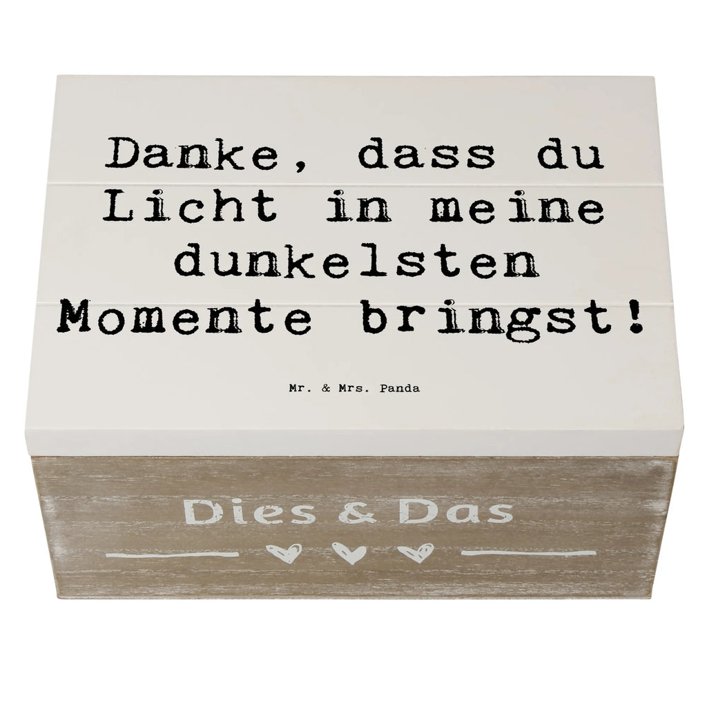 Holzkiste Danke, dass du Licht in meine dunkelsten Momente bringst! Holzkiste, Kiste, Schatzkiste, Truhe, Schatulle, XXL, Erinnerungsbox, Erinnerungskiste, Dekokiste, Aufbewahrungsbox, Geschenkbox, Geschenkdose