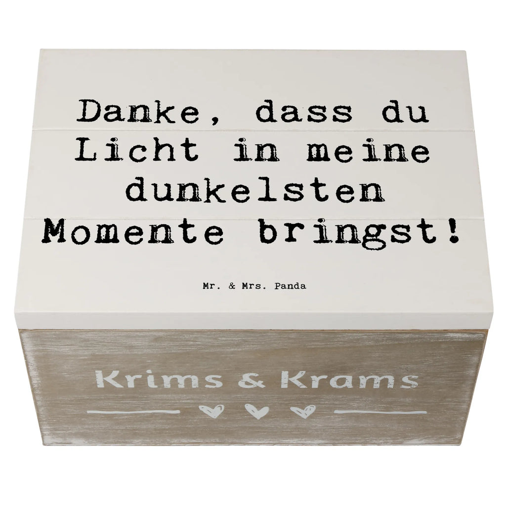 Holzkiste Danke, dass du Licht in meine dunkelsten Momente bringst! Holzkiste, Kiste, Schatzkiste, Truhe, Schatulle, XXL, Erinnerungsbox, Erinnerungskiste, Dekokiste, Aufbewahrungsbox, Geschenkbox, Geschenkdose