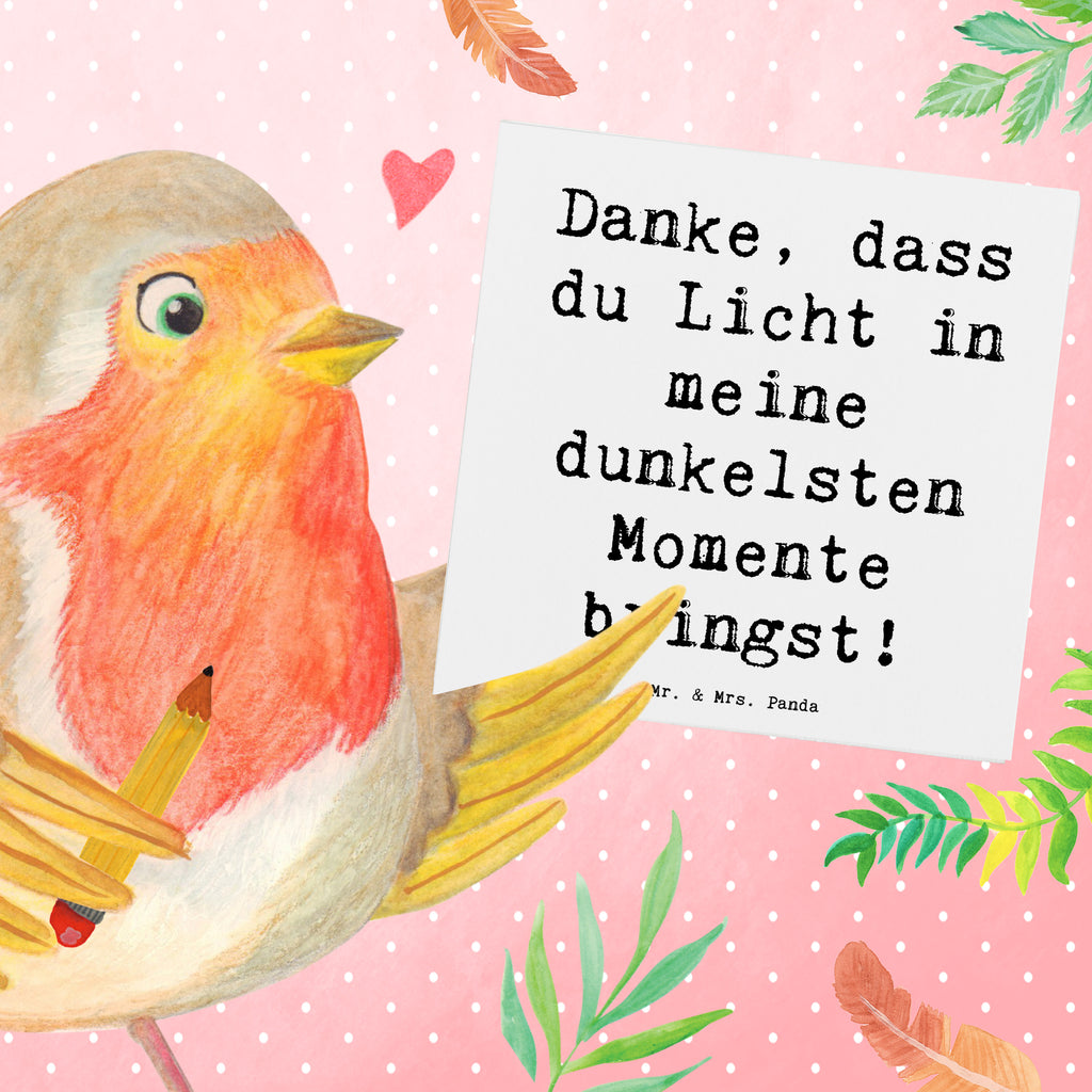 Deluxe Karte Danke, dass du Licht in meine dunkelsten Momente bringst! Karte, Grußkarte, Klappkarte, Einladungskarte, Glückwunschkarte, Hochzeitskarte, Geburtstagskarte, Hochwertige Grußkarte, Hochwertige Klappkarte