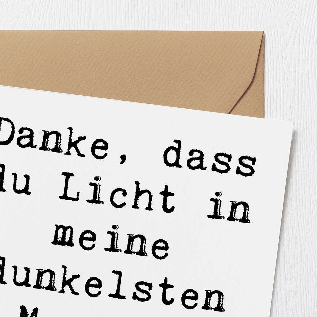 Deluxe Karte Danke, dass du Licht in meine dunkelsten Momente bringst! Karte, Grußkarte, Klappkarte, Einladungskarte, Glückwunschkarte, Hochzeitskarte, Geburtstagskarte, Hochwertige Grußkarte, Hochwertige Klappkarte