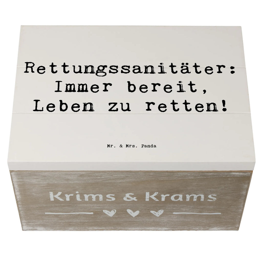 Holzkiste Rettungssanitäter: Immer bereit, Leben zu retten! Holzkiste, Kiste, Schatzkiste, Truhe, Schatulle, XXL, Erinnerungsbox, Erinnerungskiste, Dekokiste, Aufbewahrungsbox, Geschenkbox, Geschenkdose