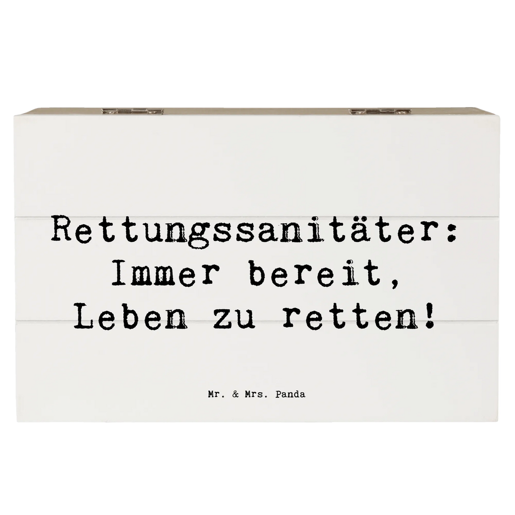 Holzkiste Rettungssanitäter: Immer bereit, Leben zu retten! Holzkiste, Kiste, Schatzkiste, Truhe, Schatulle, XXL, Erinnerungsbox, Erinnerungskiste, Dekokiste, Aufbewahrungsbox, Geschenkbox, Geschenkdose