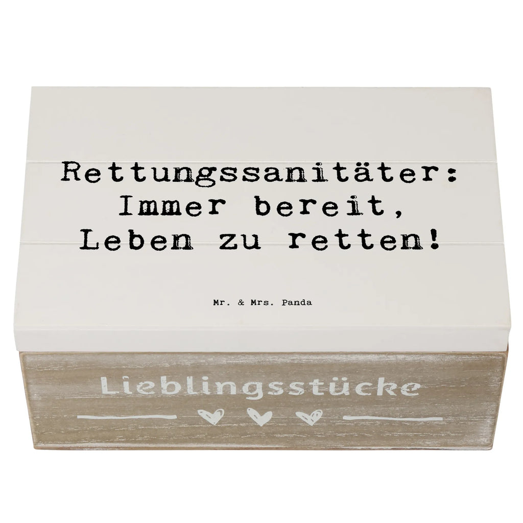 Holzkiste Rettungssanitäter: Immer bereit, Leben zu retten! Holzkiste, Kiste, Schatzkiste, Truhe, Schatulle, XXL, Erinnerungsbox, Erinnerungskiste, Dekokiste, Aufbewahrungsbox, Geschenkbox, Geschenkdose