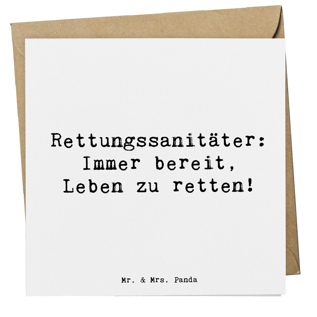 Deluxe Karte Rettungssanitäter: Immer bereit, Leben zu retten! Karte, Grußkarte, Klappkarte, Einladungskarte, Glückwunschkarte, Hochzeitskarte, Geburtstagskarte, Hochwertige Grußkarte, Hochwertige Klappkarte