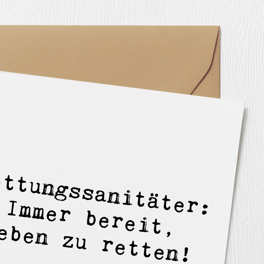 Deluxe Karte Rettungssanitäter: Immer bereit, Leben zu retten! Karte, Grußkarte, Klappkarte, Einladungskarte, Glückwunschkarte, Hochzeitskarte, Geburtstagskarte, Hochwertige Grußkarte, Hochwertige Klappkarte