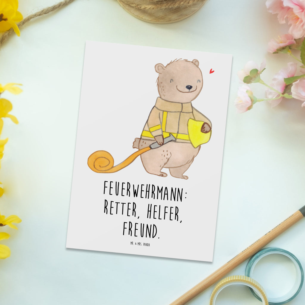 Postkarte Feuerwehrmann Rettungsheld Postkarte, Karte, Geschenkkarte, Grußkarte, Einladung, Ansichtskarte, Geburtstagskarte, Einladungskarte, Dankeskarte, Ansichtskarten, Einladung Geburtstag, Einladungskarten Geburtstag