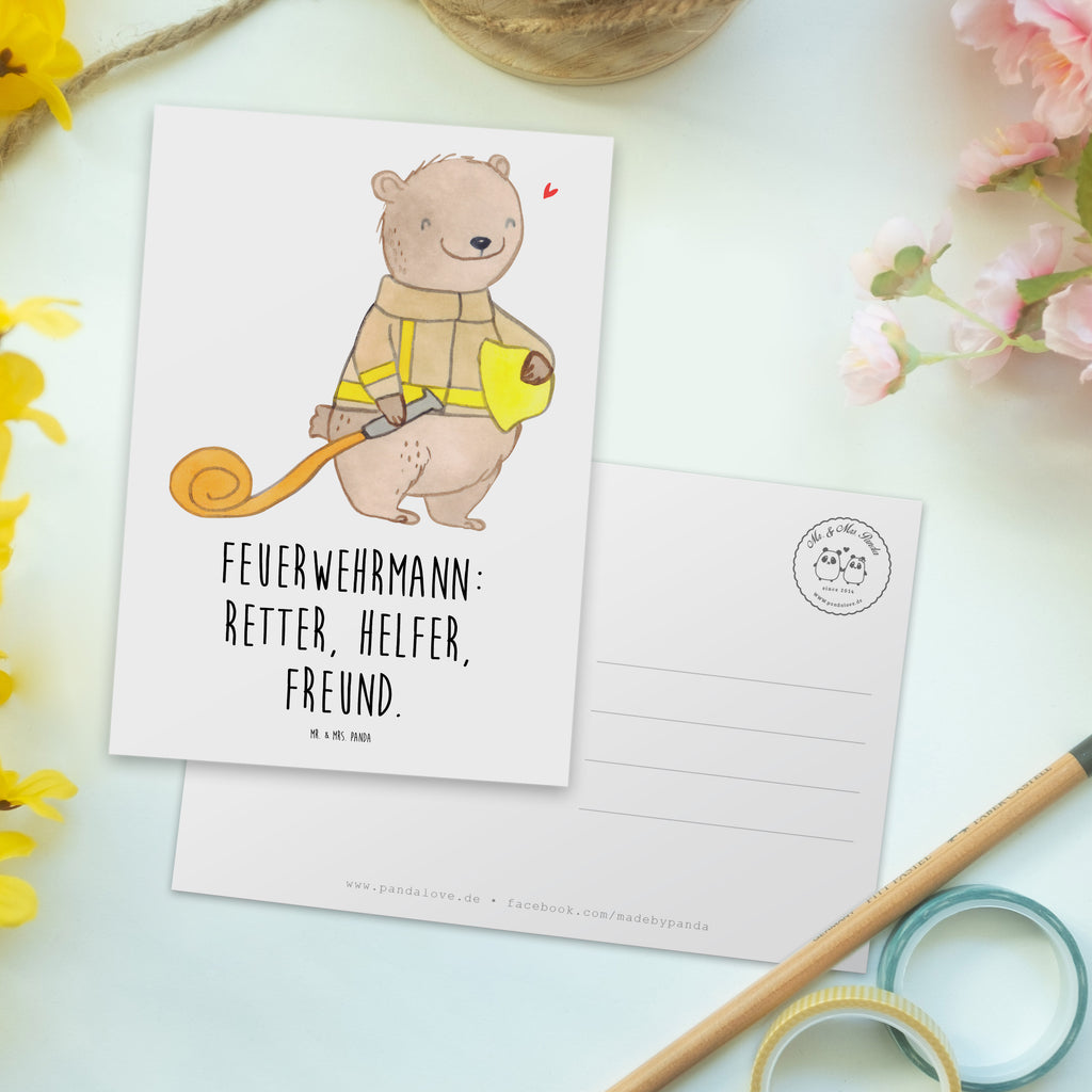 Postkarte Feuerwehrmann Rettungsheld Postkarte, Karte, Geschenkkarte, Grußkarte, Einladung, Ansichtskarte, Geburtstagskarte, Einladungskarte, Dankeskarte, Ansichtskarten, Einladung Geburtstag, Einladungskarten Geburtstag