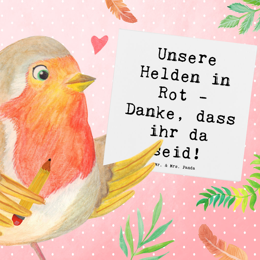 Deluxe Karte Unsere Helden in Rot - Danke, dass ihr da seid! Karte, Grußkarte, Klappkarte, Einladungskarte, Glückwunschkarte, Hochzeitskarte, Geburtstagskarte, Hochwertige Grußkarte, Hochwertige Klappkarte