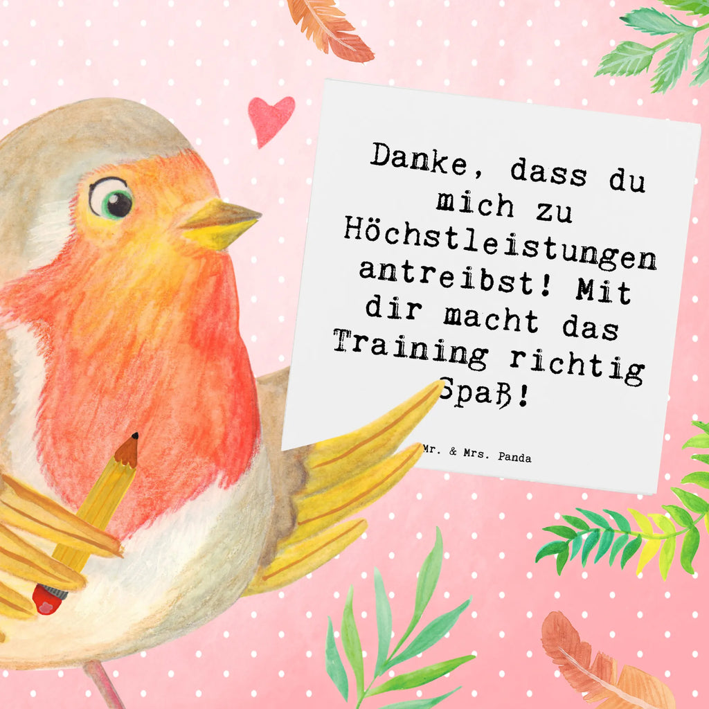 Deluxe Karte Danke, dass du mich zu Höchstleistungen antreibst! Mit dir macht das Training richtig Spaß! Karte, Grußkarte, Klappkarte, Einladungskarte, Glückwunschkarte, Hochzeitskarte, Geburtstagskarte, Hochwertige Grußkarte, Hochwertige Klappkarte