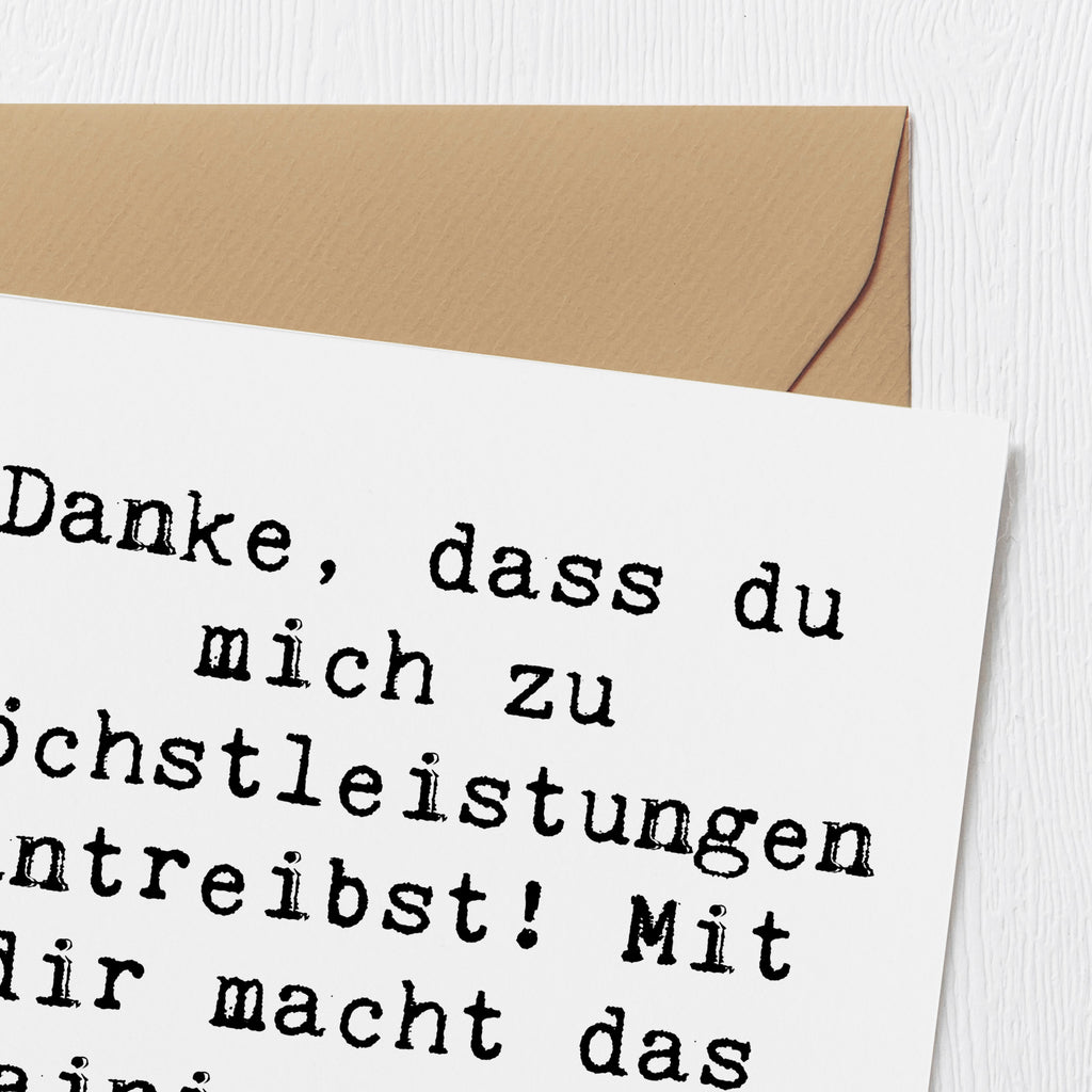 Deluxe Karte Danke, dass du mich zu Höchstleistungen antreibst! Mit dir macht das Training richtig Spaß! Karte, Grußkarte, Klappkarte, Einladungskarte, Glückwunschkarte, Hochzeitskarte, Geburtstagskarte, Hochwertige Grußkarte, Hochwertige Klappkarte