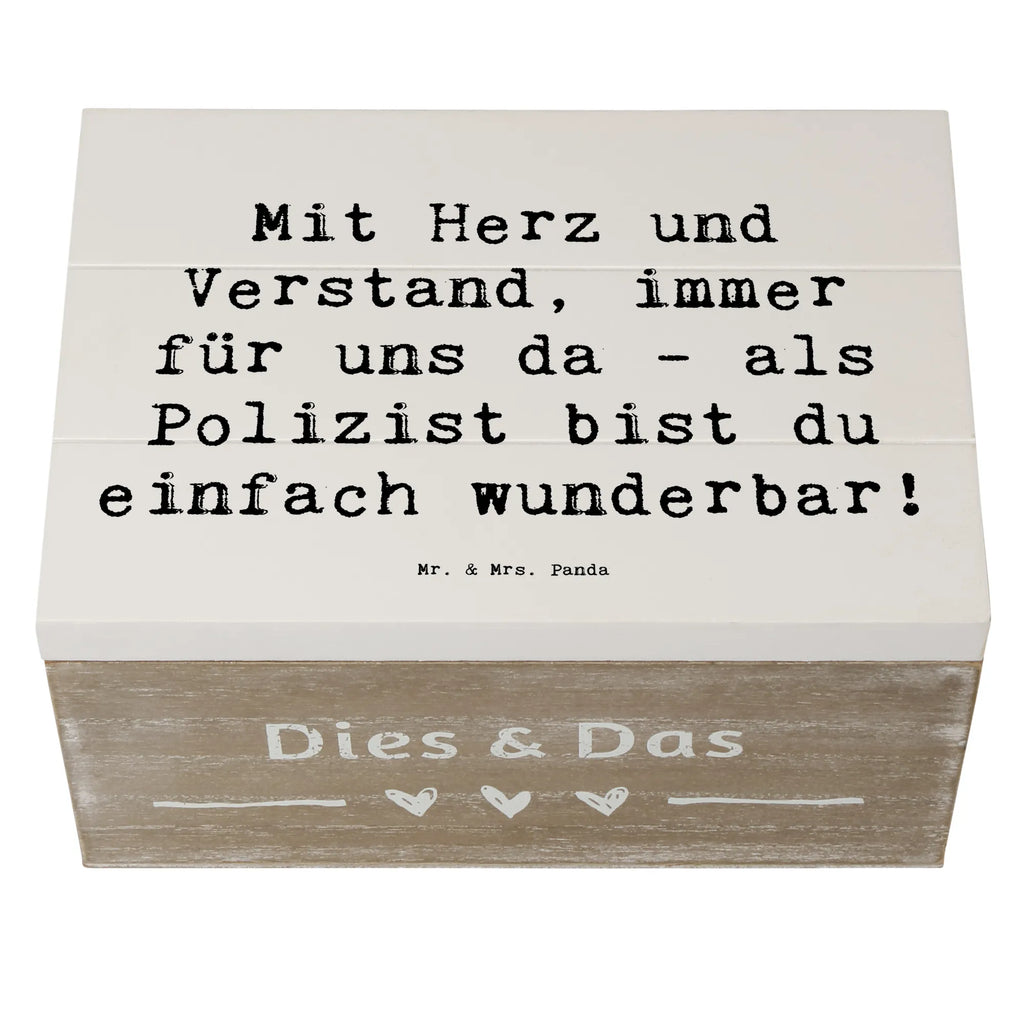 Holzkiste Mit Herz und Verstand, immer für uns da - als Polizist bist du einfach wunderbar! Holzkiste, Kiste, Schatzkiste, Truhe, Schatulle, XXL, Erinnerungsbox, Erinnerungskiste, Dekokiste, Aufbewahrungsbox, Geschenkbox, Geschenkdose