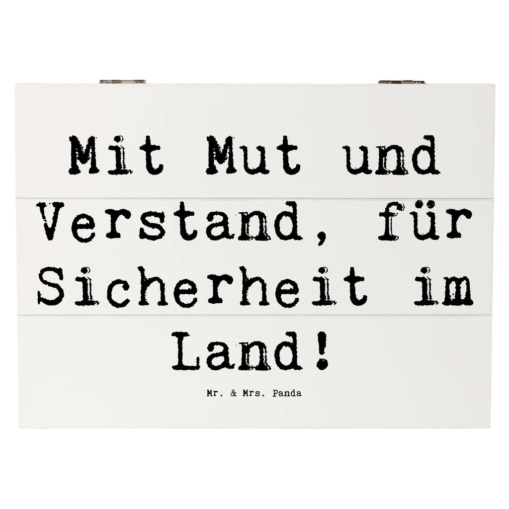 Holzkiste Mit Mut und Verstand, für Sicherheit im Land! Holzkiste, Kiste, Schatzkiste, Truhe, Schatulle, XXL, Erinnerungsbox, Erinnerungskiste, Dekokiste, Aufbewahrungsbox, Geschenkbox, Geschenkdose