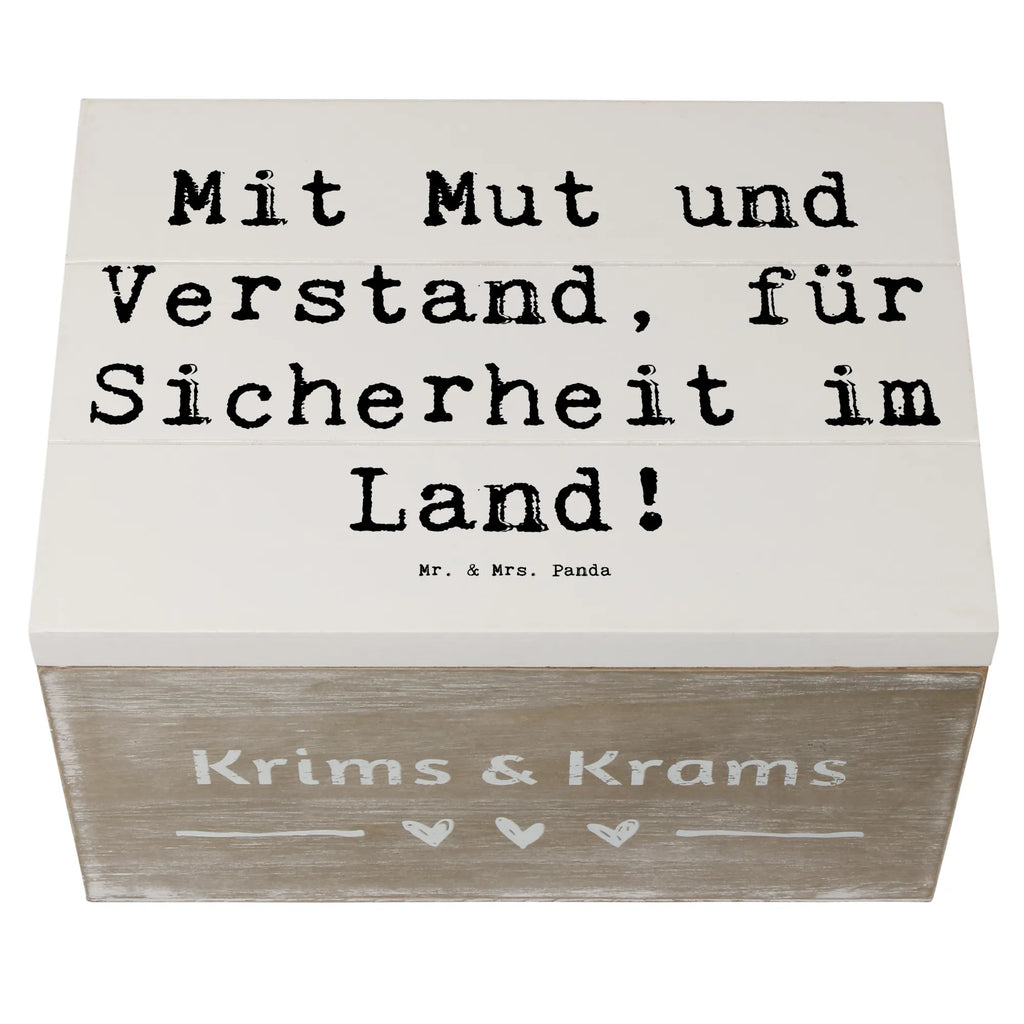 Holzkiste Mit Mut und Verstand, für Sicherheit im Land! Holzkiste, Kiste, Schatzkiste, Truhe, Schatulle, XXL, Erinnerungsbox, Erinnerungskiste, Dekokiste, Aufbewahrungsbox, Geschenkbox, Geschenkdose