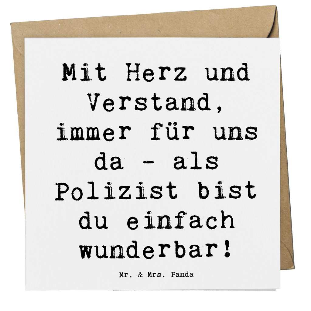 Deluxe Karte Mit Herz und Verstand, immer für uns da - als Polizist bist du einfach wunderbar! Karte, Grußkarte, Klappkarte, Einladungskarte, Glückwunschkarte, Hochzeitskarte, Geburtstagskarte, Hochwertige Grußkarte, Hochwertige Klappkarte