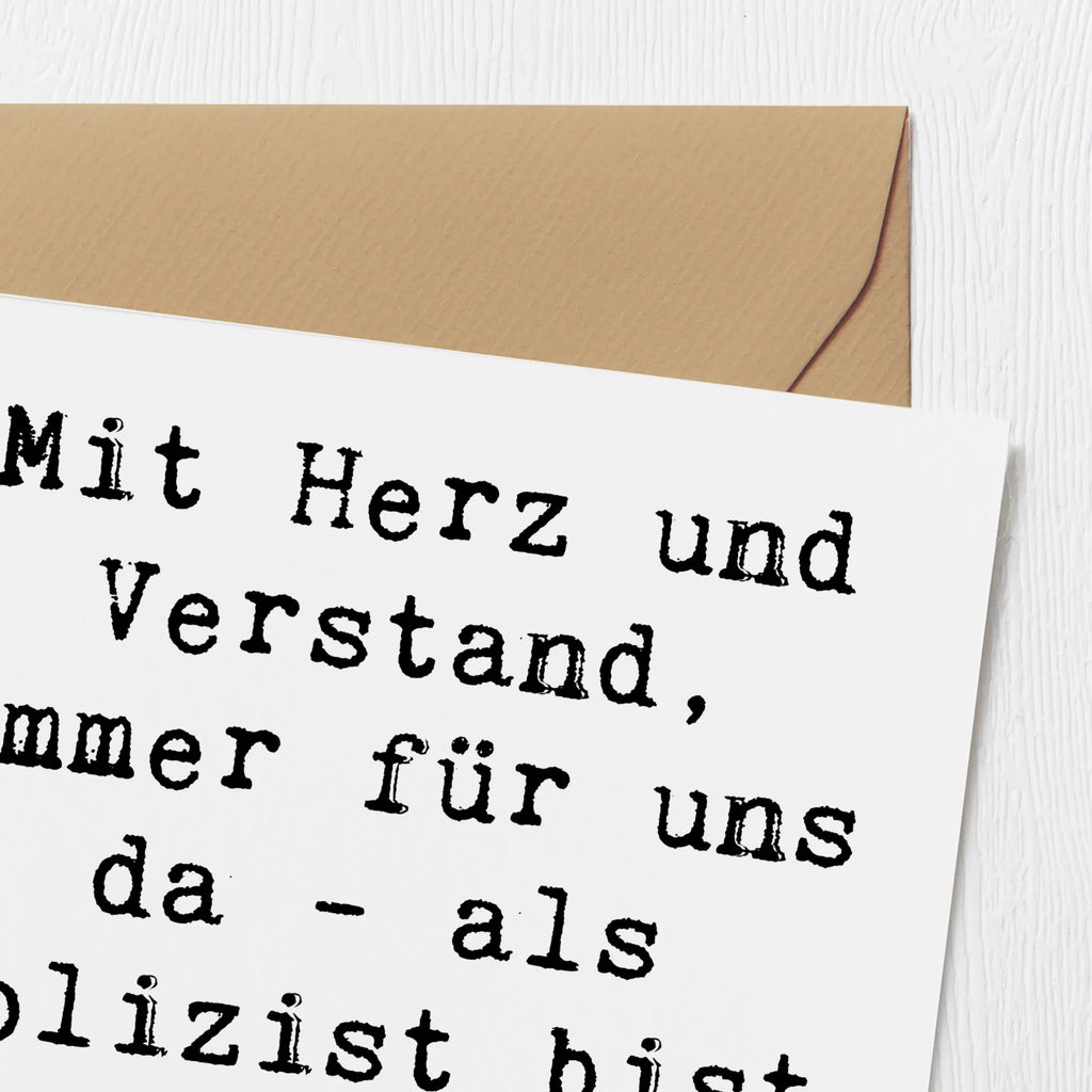 Deluxe Karte Mit Herz und Verstand, immer für uns da - als Polizist bist du einfach wunderbar! Karte, Grußkarte, Klappkarte, Einladungskarte, Glückwunschkarte, Hochzeitskarte, Geburtstagskarte, Hochwertige Grußkarte, Hochwertige Klappkarte