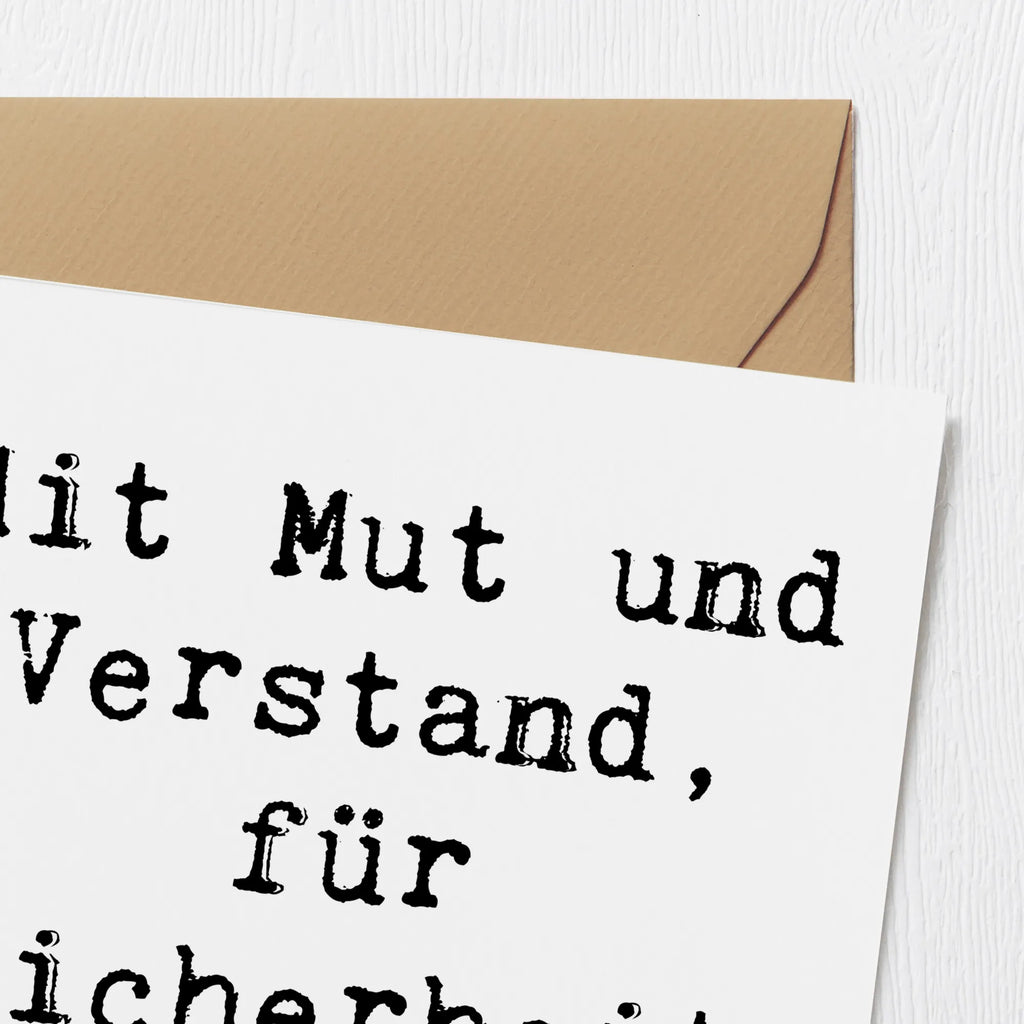 Deluxe Karte Spruch Polizist Mut Verstand Karte, Grußkarte, Klappkarte, Einladungskarte, Glückwunschkarte, Hochzeitskarte, Geburtstagskarte, Hochwertige Grußkarte, Hochwertige Klappkarte