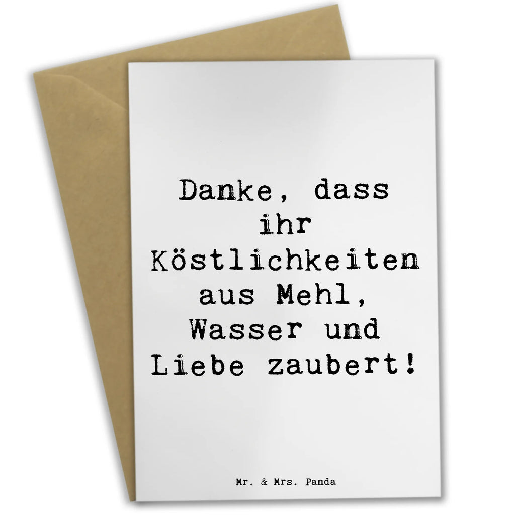 Grußkarte Danke, dass ihr Köstlichkeiten aus Mehl, Wasser und Liebe zaubert! Grußkarte, Klappkarte, Einladungskarte, Glückwunschkarte, Hochzeitskarte, Geburtstagskarte, Karte, Ansichtskarten