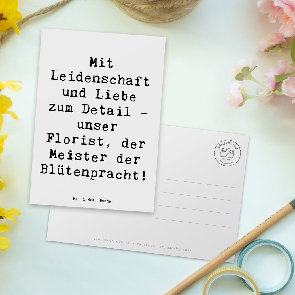 Postkarte Mit Leidenschaft und Liebe zum Detail - unser Florist, der Meister der Blütenpracht! Postkarte, Karte, Geschenkkarte, Grußkarte, Einladung, Ansichtskarte, Geburtstagskarte, Einladungskarte, Dankeskarte, Ansichtskarten, Einladung Geburtstag, Einladungskarten Geburtstag