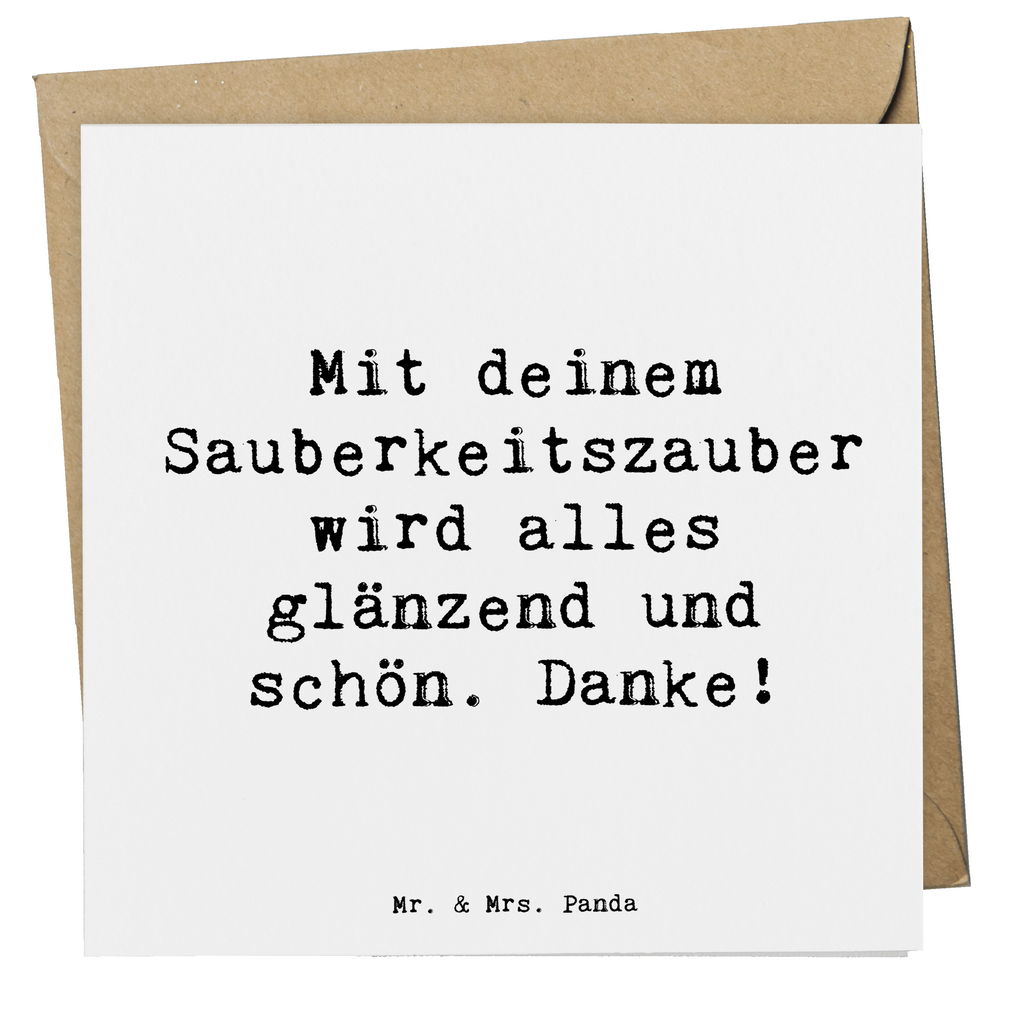 Deluxe Karte Mit deinem Sauberkeitszauber wird alles glänzend und schön. Danke! Karte, Grußkarte, Klappkarte, Einladungskarte, Glückwunschkarte, Hochzeitskarte, Geburtstagskarte, Hochwertige Grußkarte, Hochwertige Klappkarte