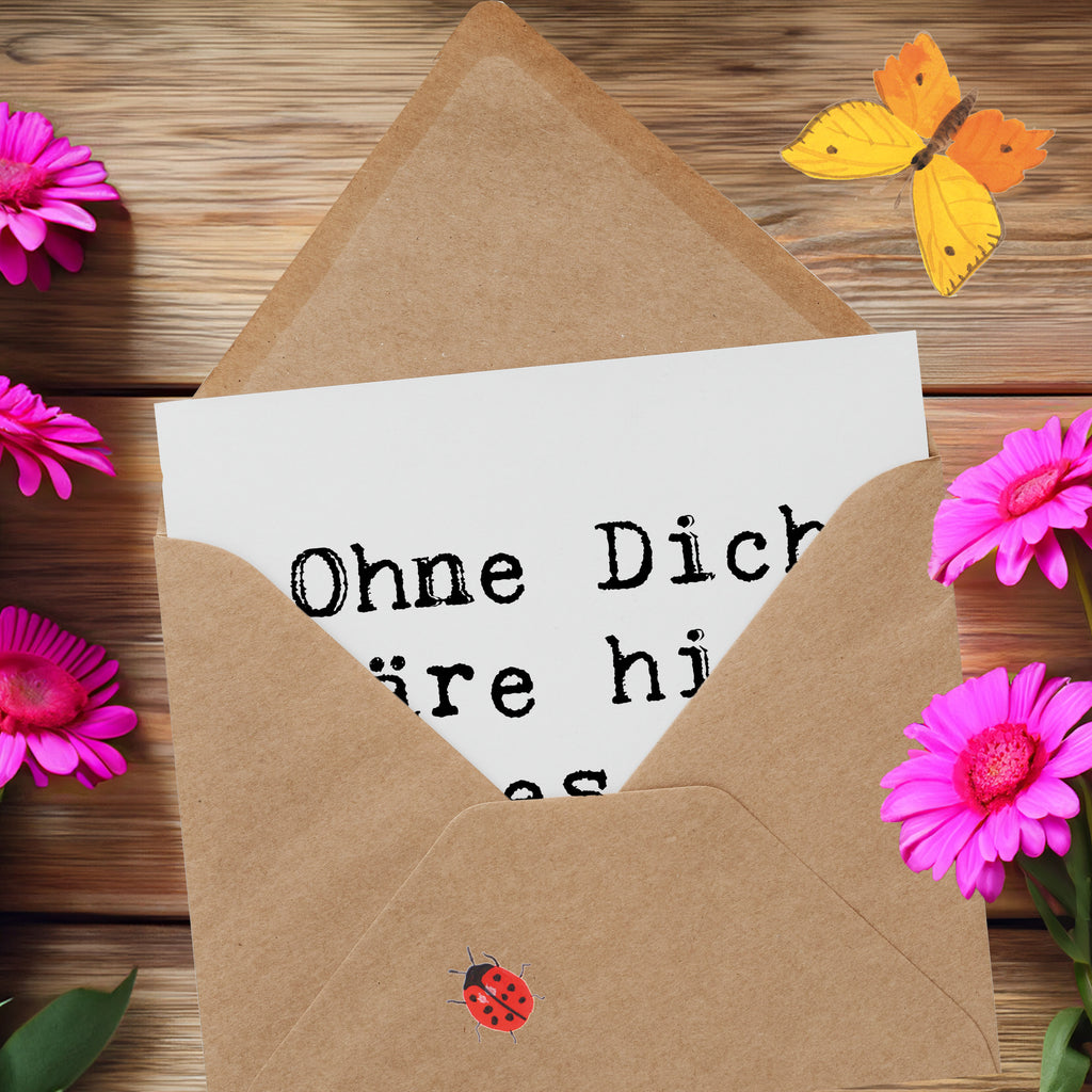 Deluxe Karte Ohne Dich wäre hier alles nur Chaos! Karte, Grußkarte, Klappkarte, Einladungskarte, Glückwunschkarte, Hochzeitskarte, Geburtstagskarte, Hochwertige Grußkarte, Hochwertige Klappkarte