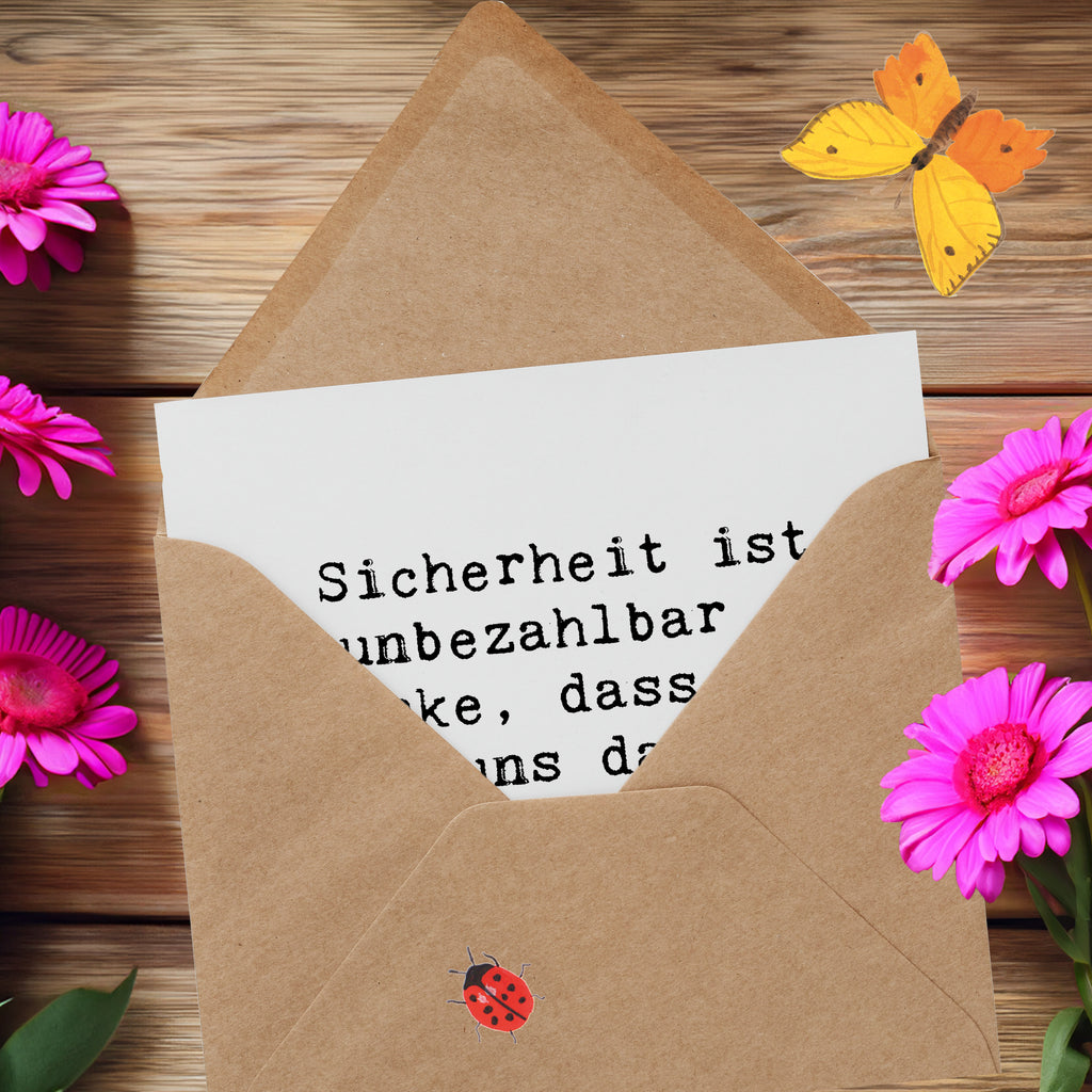 Deluxe Karte Sicherheit ist unbezahlbar - Danke, dass Sie für uns da sind als weltbester Sicherheitsdienst! Karte, Grußkarte, Klappkarte, Einladungskarte, Glückwunschkarte, Hochzeitskarte, Geburtstagskarte, Hochwertige Grußkarte, Hochwertige Klappkarte