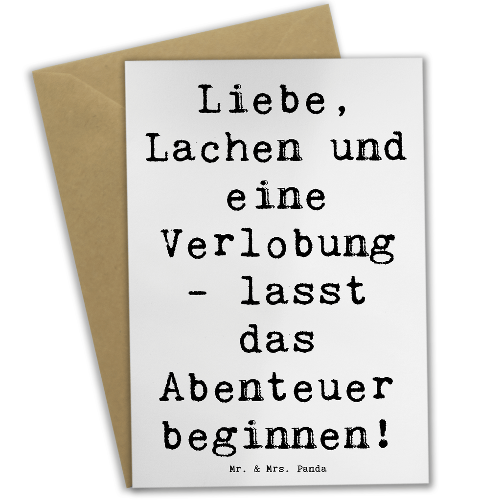 Grußkarte Liebe, Lachen und eine Verlobung - lasst das Abenteuer beginnen! Grußkarte, Klappkarte, Einladungskarte, Glückwunschkarte, Hochzeitskarte, Geburtstagskarte, Karte, Ansichtskarten, Hochzeit, Hochzeitsgeschenk, Ehe, Hochzeitsfeier, Trauung, Trauungsgeschenk, Verlobungsfeier, Verlobungsgeschenk, Hochzeitsgeschenkideen, Hochzeitsgeschenke für Brautpaar