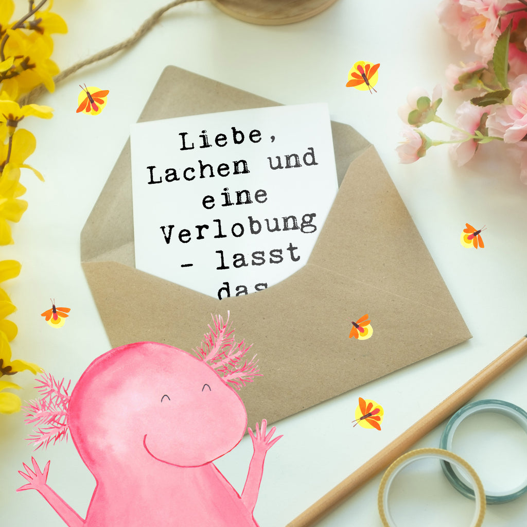 Grußkarte Liebe, Lachen und eine Verlobung - lasst das Abenteuer beginnen! Grußkarte, Klappkarte, Einladungskarte, Glückwunschkarte, Hochzeitskarte, Geburtstagskarte, Karte, Ansichtskarten, Hochzeit, Hochzeitsgeschenk, Ehe, Hochzeitsfeier, Trauung, Trauungsgeschenk, Verlobungsfeier, Verlobungsgeschenk, Hochzeitsgeschenkideen, Hochzeitsgeschenke für Brautpaar