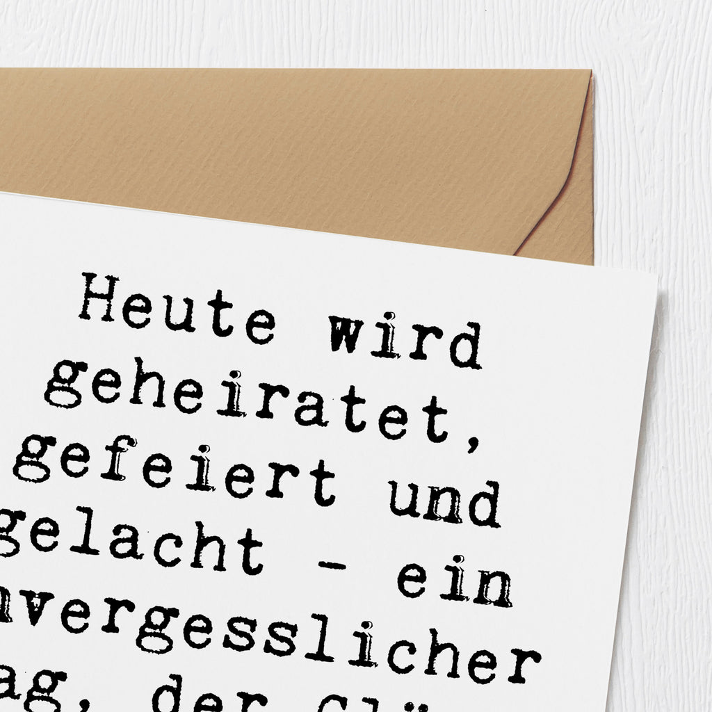 Deluxe Karte Heute wird geheiratet, gefeiert und gelacht - ein unvergesslicher Tag, der Glück und Freude macht! Karte, Grußkarte, Klappkarte, Einladungskarte, Glückwunschkarte, Hochzeitskarte, Geburtstagskarte, Hochwertige Grußkarte, Hochwertige Klappkarte, Hochzeit, Hochzeitsgeschenk, Ehe, Hochzeitsfeier, Trauung, Trauungsgeschenk, Verlobungsfeier, Verlobungsgeschenk, Hochzeitsgeschenkideen, Hochzeitsgeschenke für Brautpaar