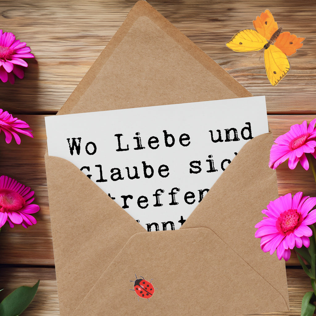 Deluxe Karte Wo Liebe und Glaube sich treffen, beginnt die ewige Geschichte. Karte, Grußkarte, Klappkarte, Einladungskarte, Glückwunschkarte, Hochzeitskarte, Geburtstagskarte, Hochwertige Grußkarte, Hochwertige Klappkarte, Hochzeit, Hochzeitsgeschenk, Ehe, Hochzeitsfeier, Trauung, Trauungsgeschenk, Verlobungsfeier, Verlobungsgeschenk, Hochzeitsgeschenkideen, Hochzeitsgeschenke für Brautpaar