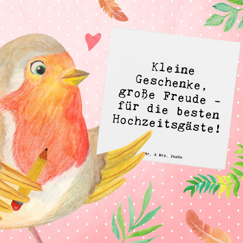 Deluxe Karte Kleine Geschenke, große Freude - für die besten Hochzeitsgäste! Karte, Grußkarte, Klappkarte, Einladungskarte, Glückwunschkarte, Hochzeitskarte, Geburtstagskarte, Hochwertige Grußkarte, Hochwertige Klappkarte, Hochzeit, Hochzeitsgeschenk, Ehe, Hochzeitsfeier, Trauung, Trauungsgeschenk, Verlobungsfeier, Verlobungsgeschenk, Hochzeitsgeschenkideen, Hochzeitsgeschenke für Brautpaar